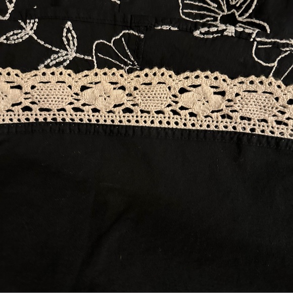 WHBM Black Floral Embroidered Strapless Dress - Picture 9 of 12